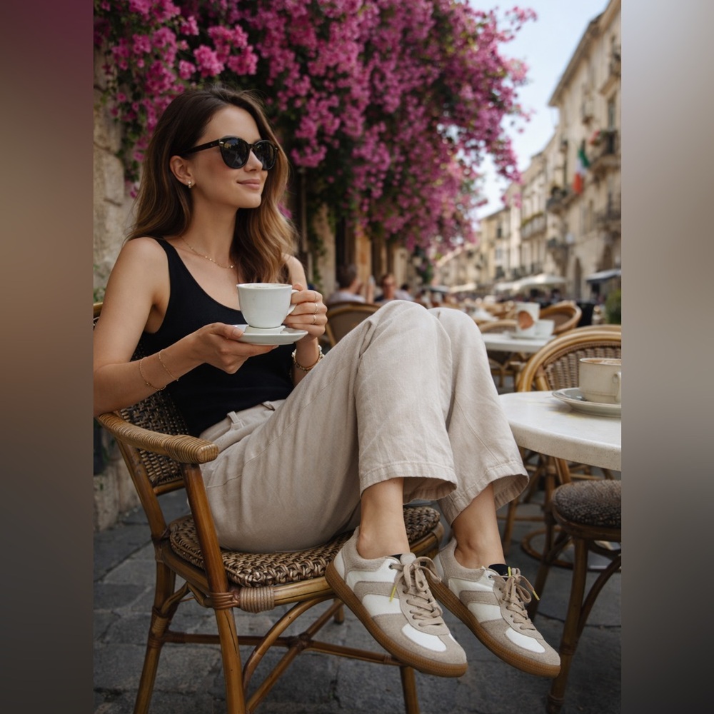 Leather Sneakers White Ivory Made in Spain